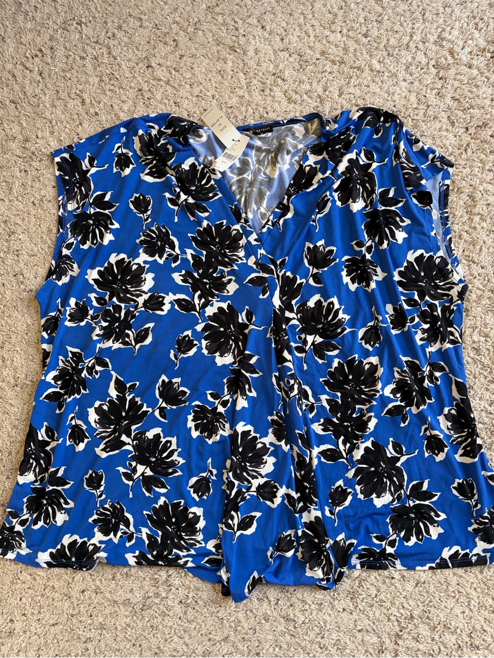 Lane Bryant Royal Blue Floral Top